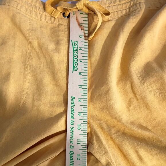 Per Se Pull On Drawstring Linen Blend Pants Yellow Gold Women's L - Picture 11 of 11